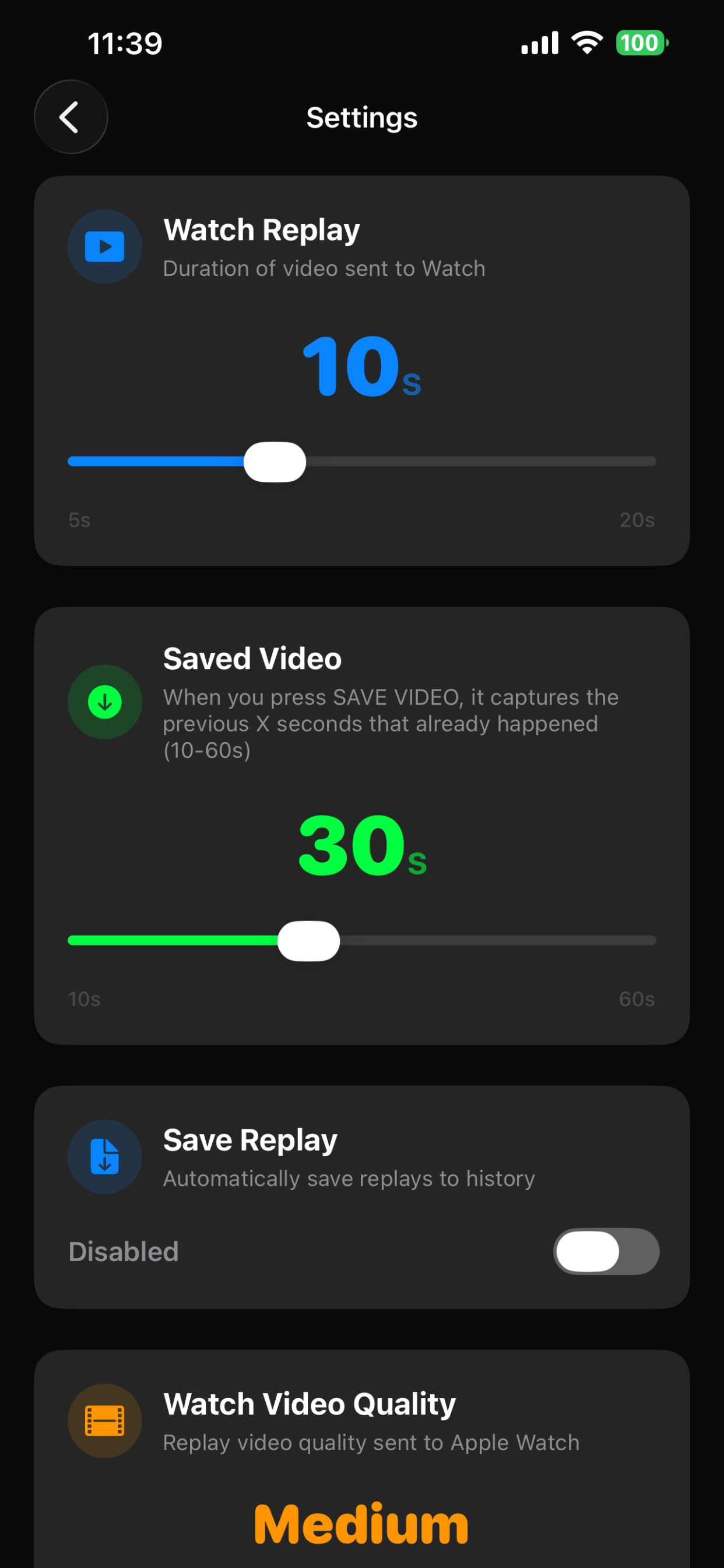Settings Screen